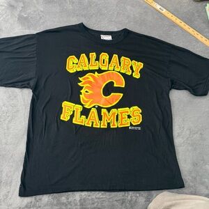 Single Stitch Vintage 1989 Calgary Flames T shirt Pro-Look Sportswear Black XL